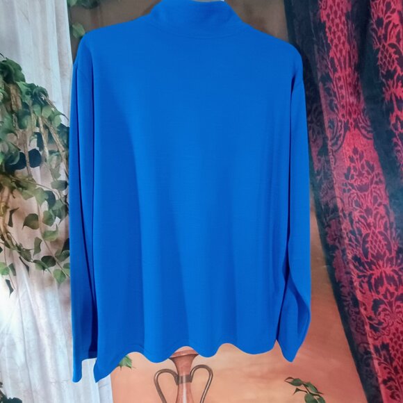 VGUC: Men's Nike Dri-FIT Sze L Blue Long Sleeve Quarter-Zip Pullover - Picture 2 of 4